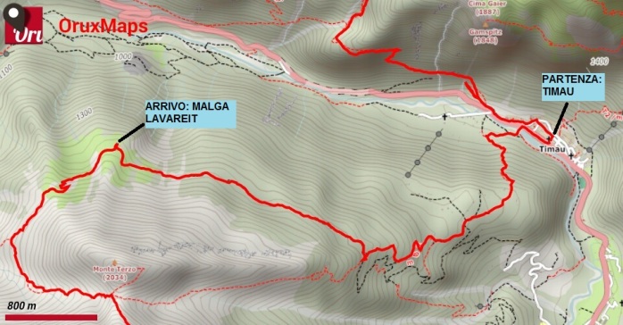 mappa trekking crostis coglians g1